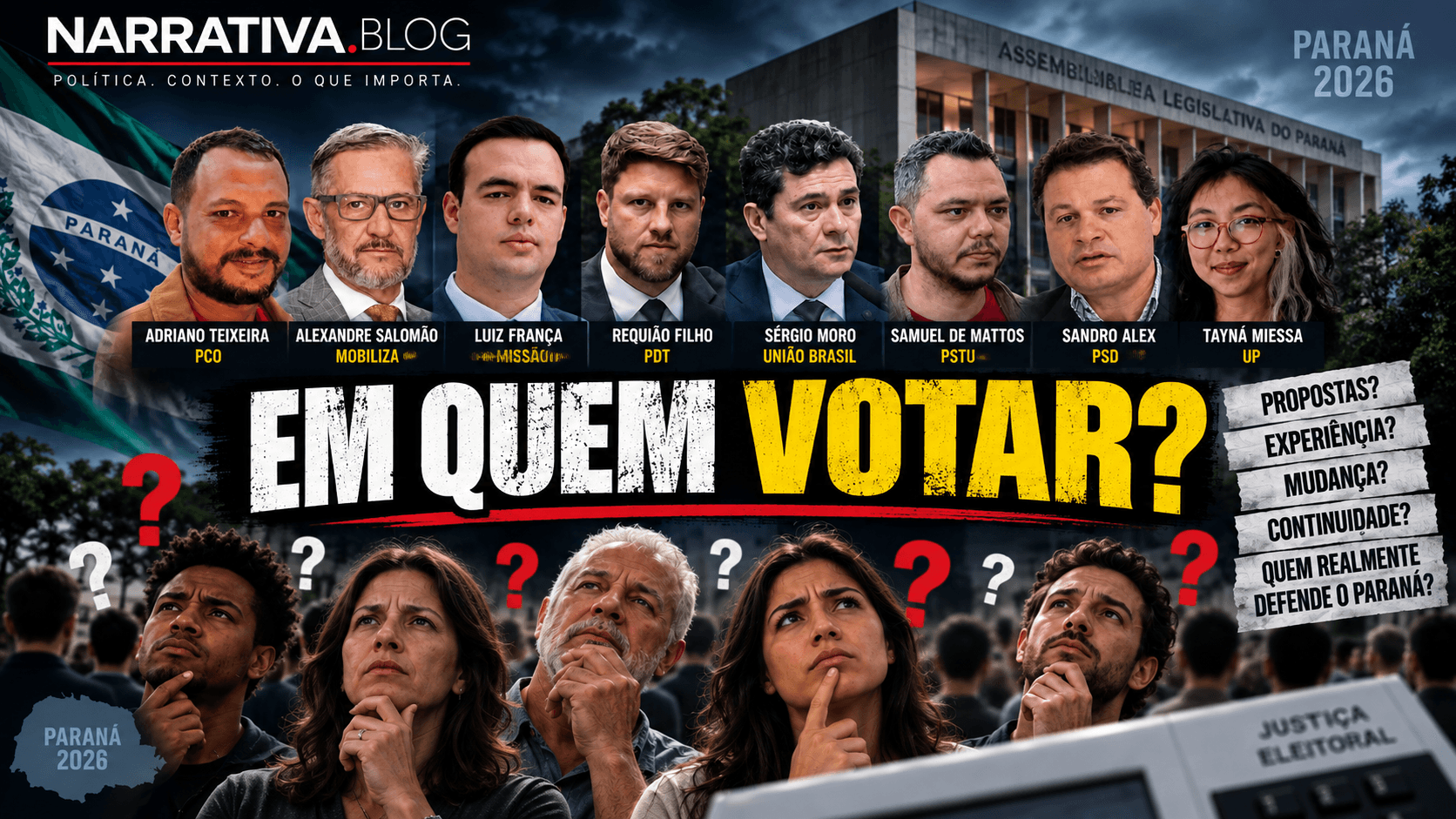 Mais uma pesquisa e a mesma constatação: a maioria dos paranaenses não sabe em quem votar para governador
