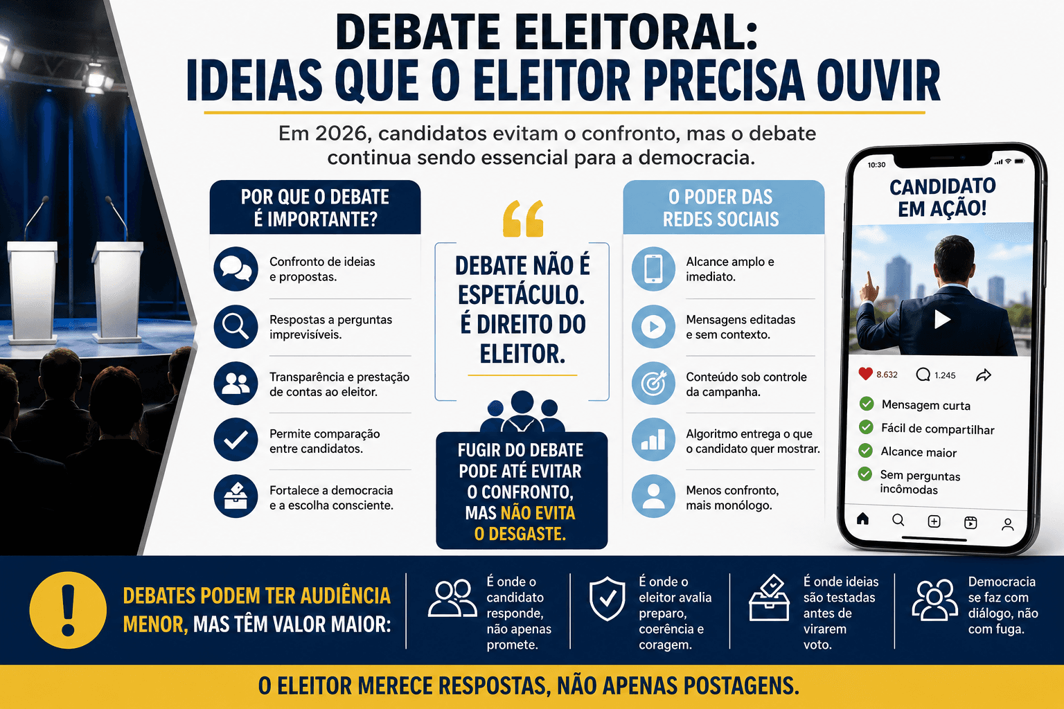 Debate eleitoral: quando o confronto de ideias perde espaço para o algoritmo