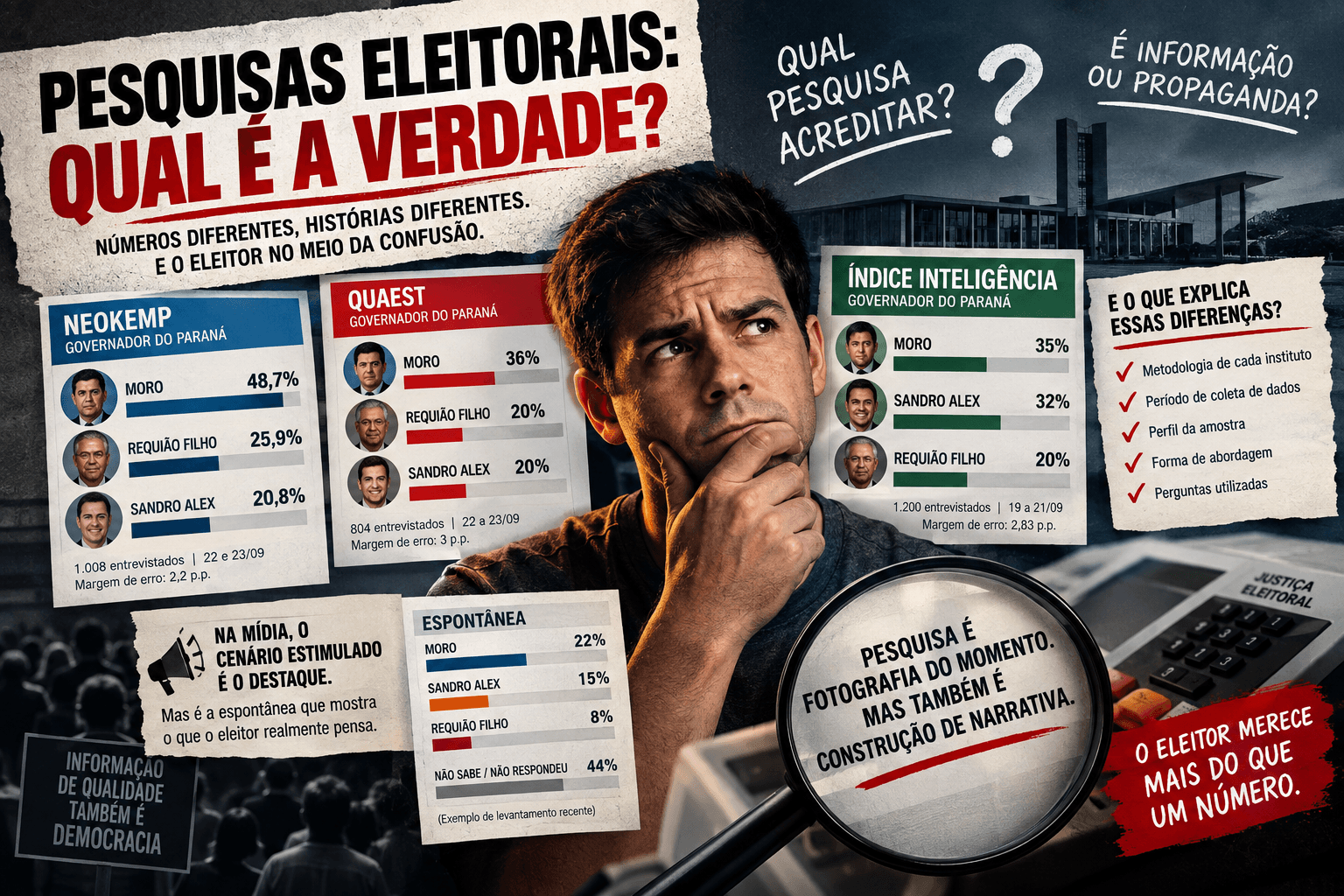 Pesquisa eleitoral ou propaganda disfarçada? O eleitor paranaense merece saber o que existe por trás dos números